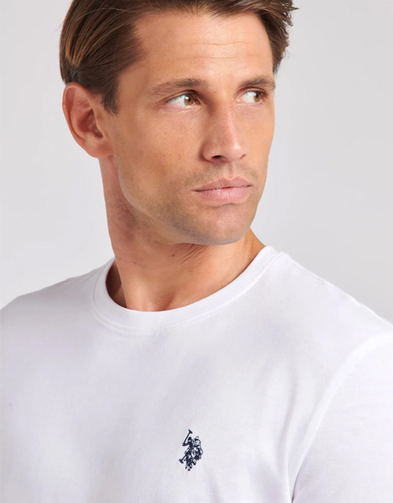 U S Polo Assn Men's DHM T-Shirt Bright White/Dark Sapphire Navy