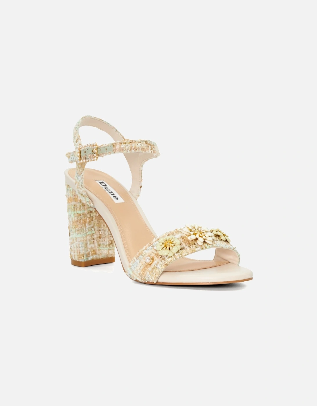 Ladies Mention - Floral Detail Block Heeled Sandals, 7 of 6