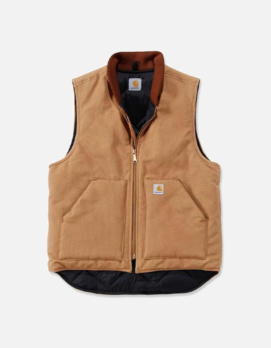 Carhartt Relaxed Fit Duck Insulated Rib Collar Vest Brown, 7 of 6