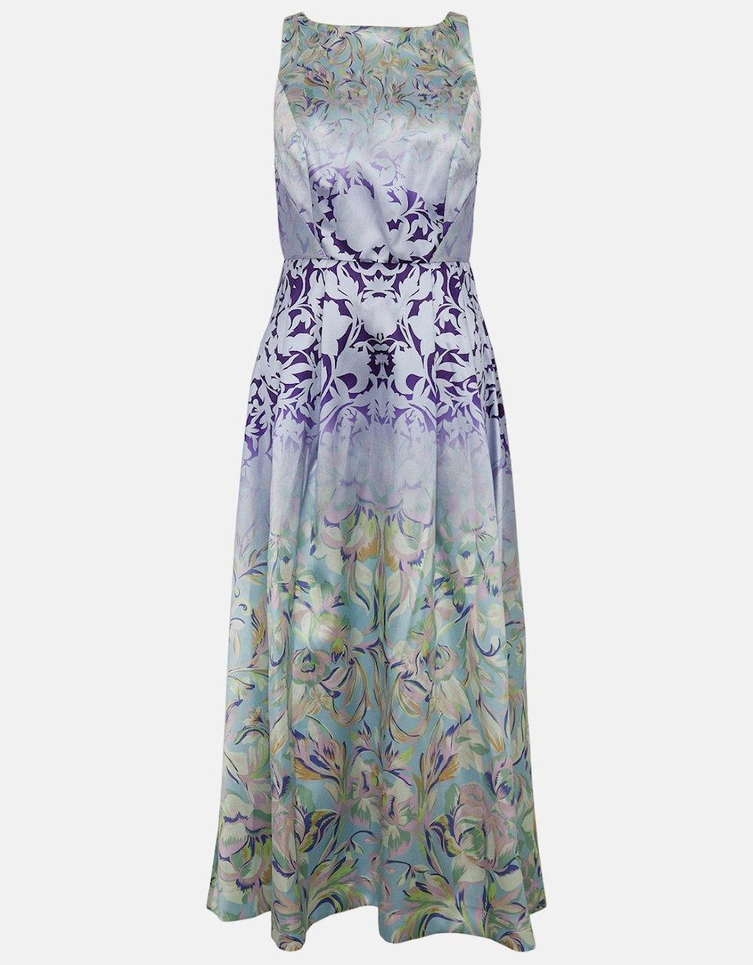 Alexandra Farmer Ombre Placement Print Twill Dress