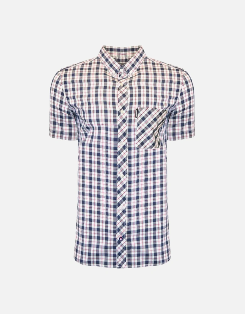 Mens Cotton Checked Shirt - Blue/Red