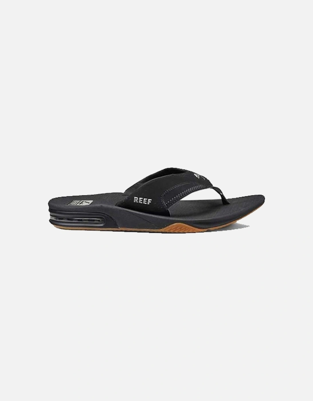 Men's Fanning Flip Flops Black/Silver