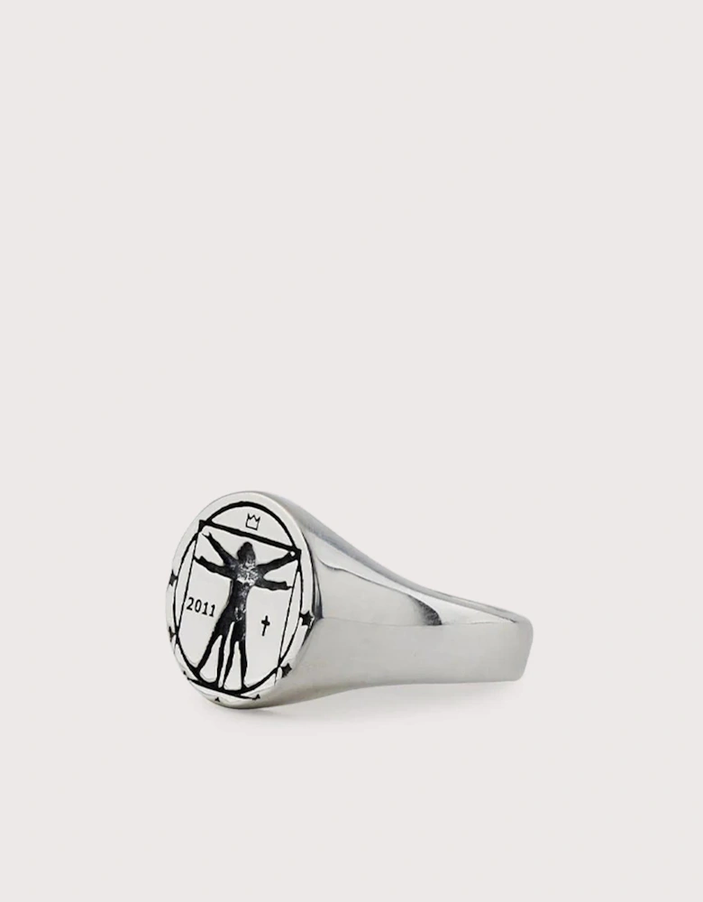 Silver Vitruvian Man Ring