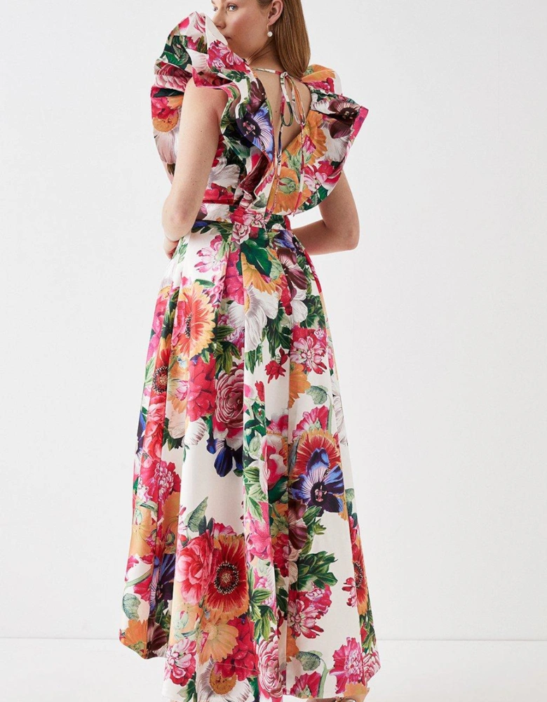 Twill Printed Midi Dress