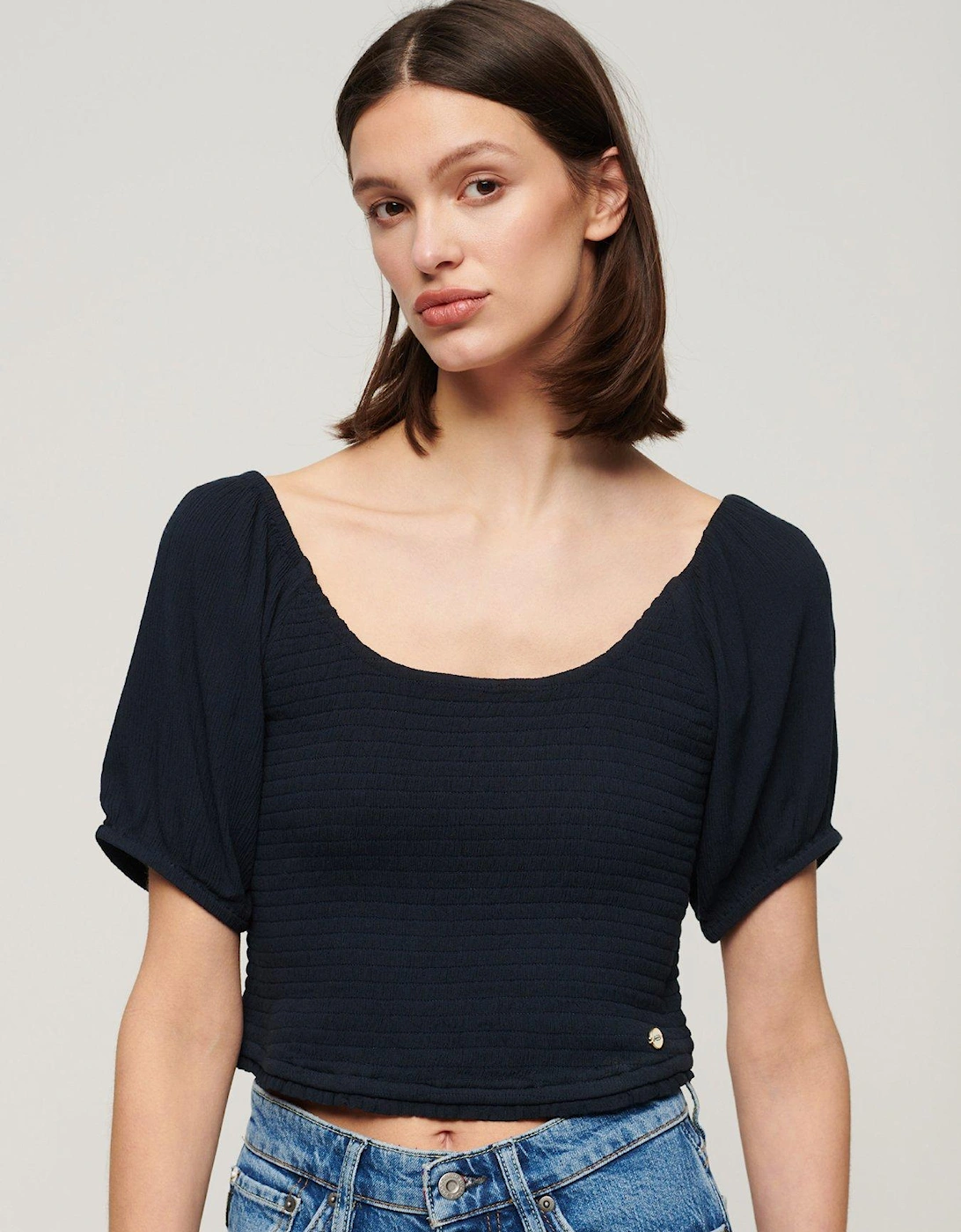 Smocked Woven Top - Navy, 3 of 2