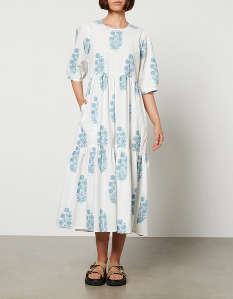 Gaia Floral-Print Cotton-Poplin Dress