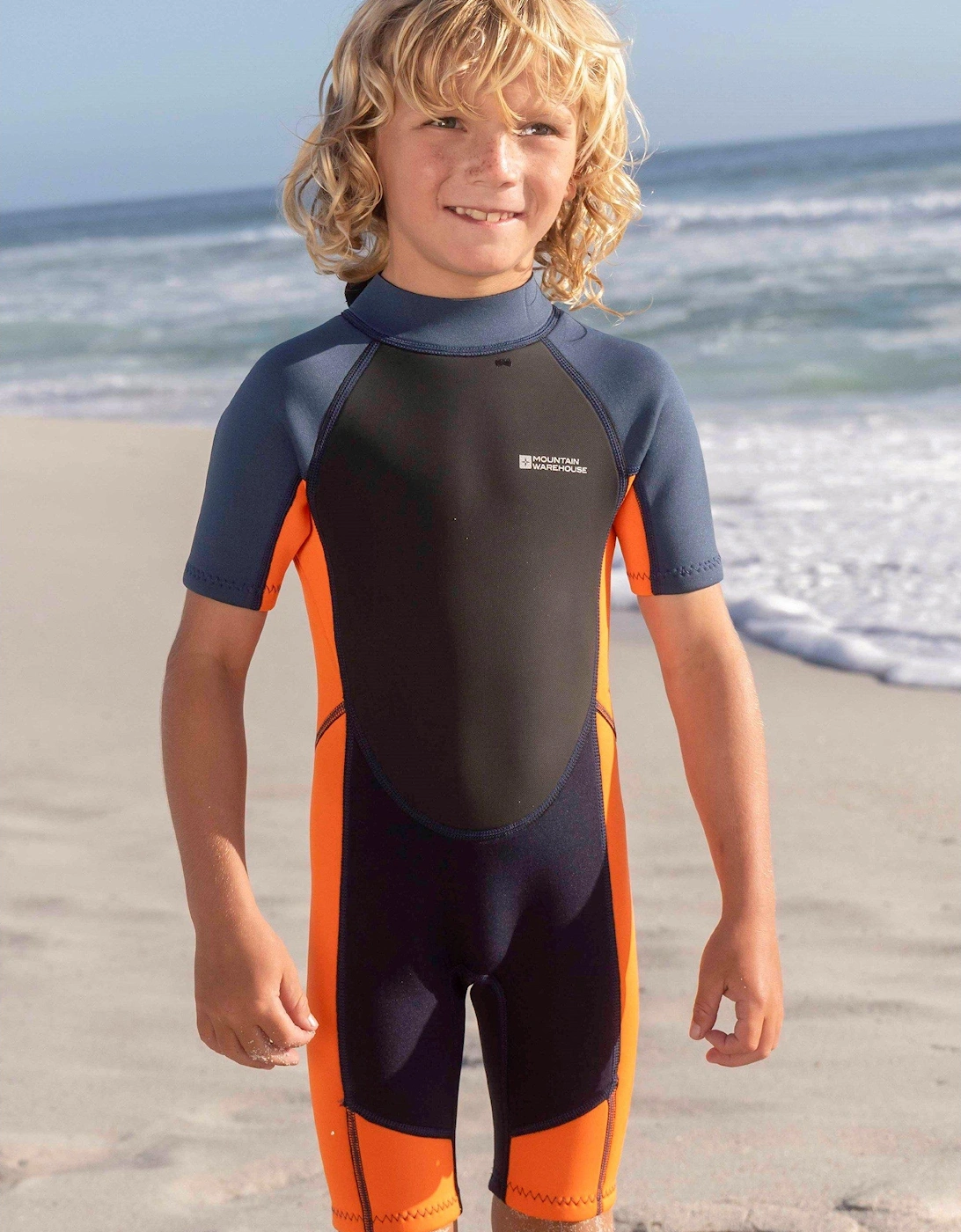 Childrens/Kids Contrast Panel Wetsuit, 2 of 1