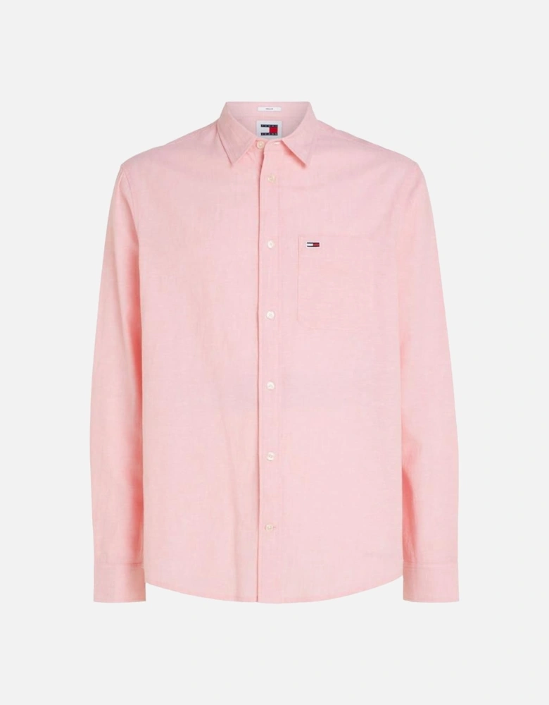 TJM Reg Linen Blend Shirt - Pink