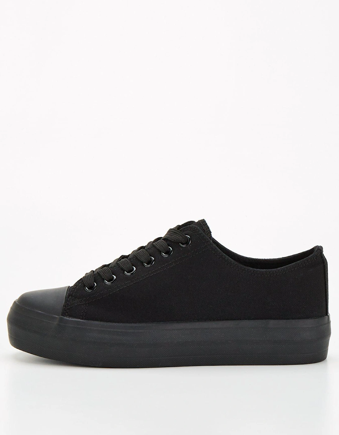 Wide Fit Canvas Lace Up Trainer, 2 of 1