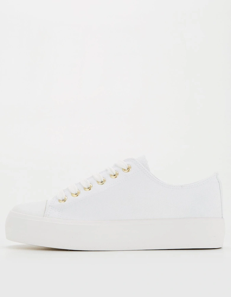 Wide Fit Canvas Lace Up Trainer