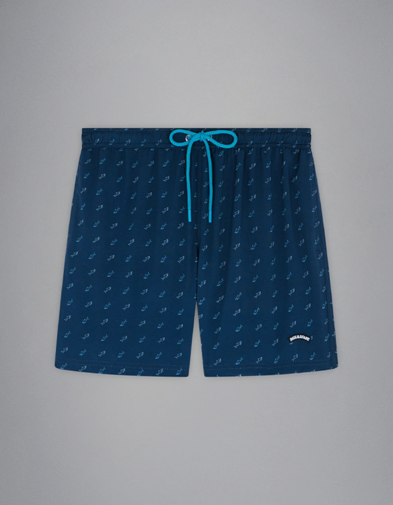 Men's Swim Shorts with Shark Print