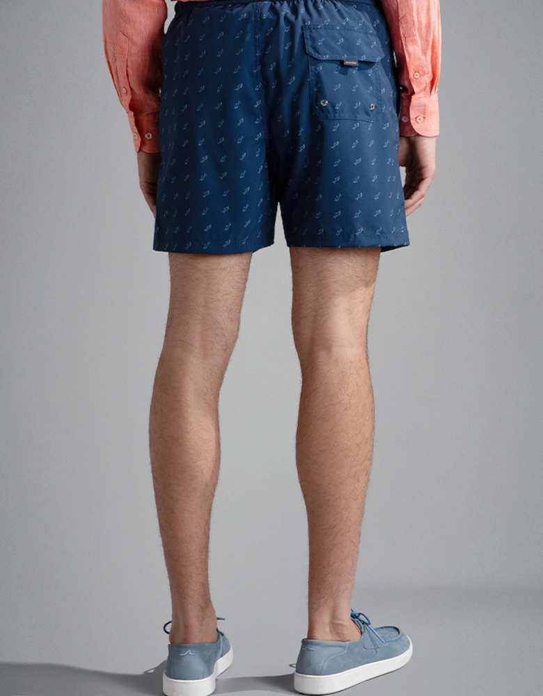 Men's Swim Shorts with Shark Print