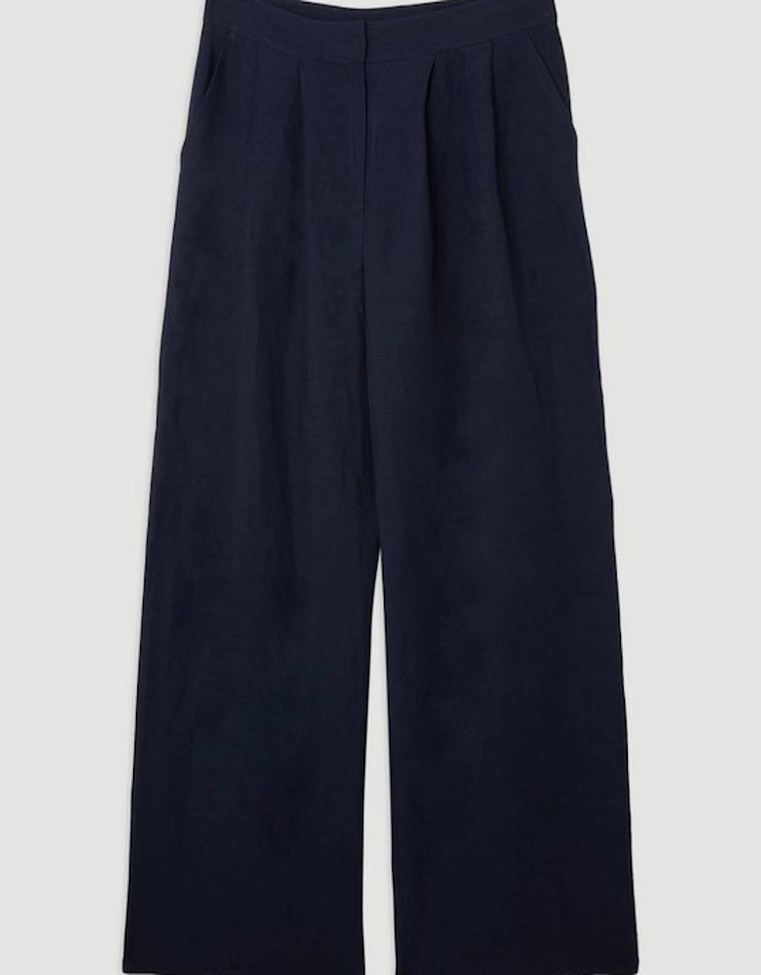 Premium Tailored Linen Pleated Wide Leg Trouser