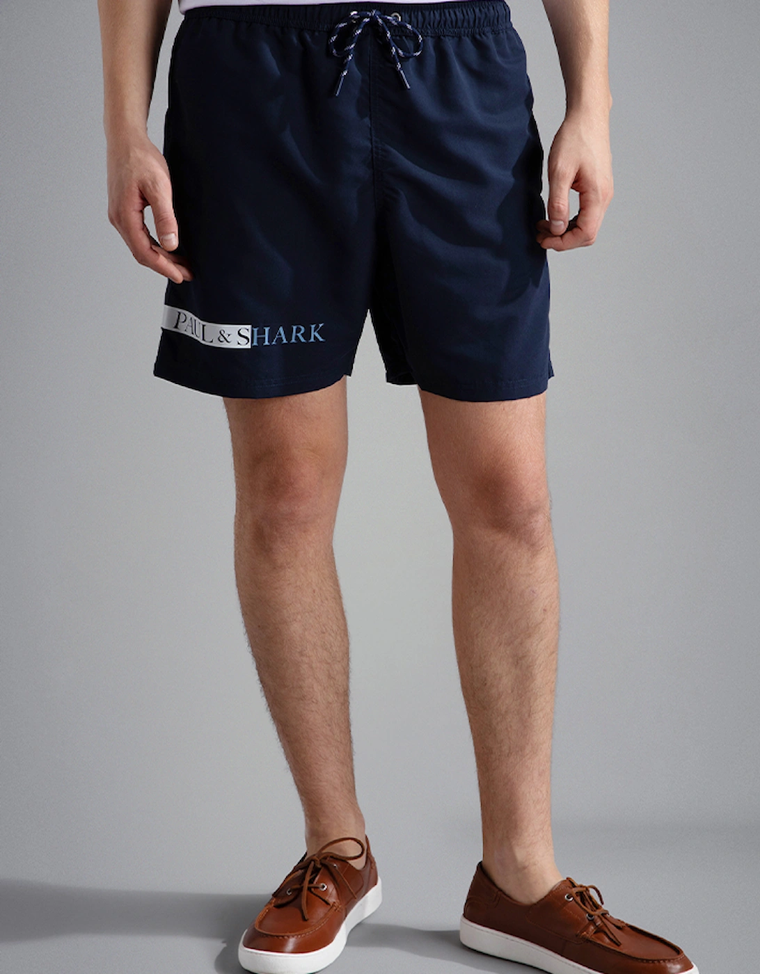 Men's Paul & Shark Men's Swim Shorts with Print - Blue - Size: 39/38/32