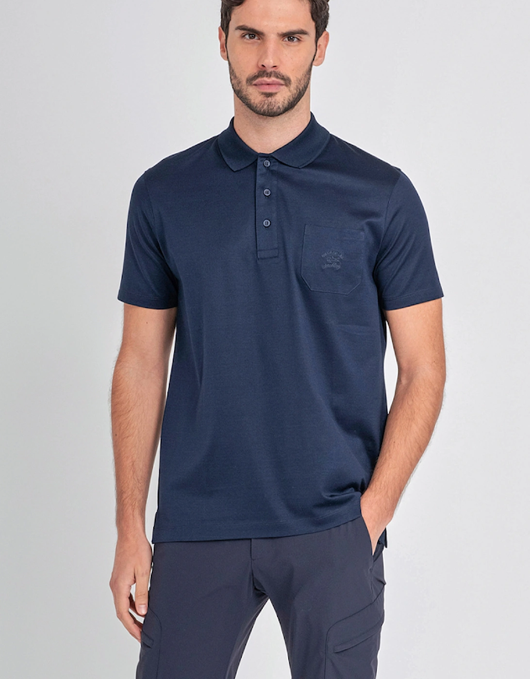 Men's Cotton Jersey Polo Shirt with Embroidered Logo, 4 of 3