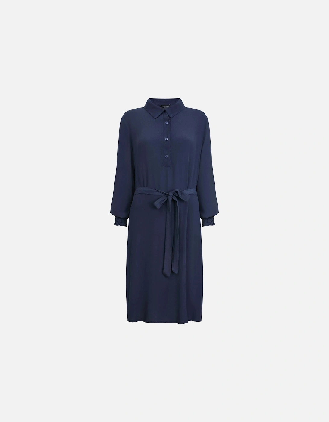 Shirt Collar Belted Dress