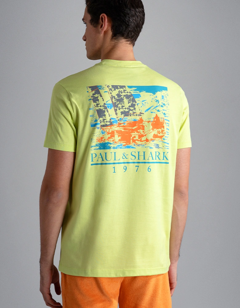 Men's Cotton Jersey T-Shirt with Sail Print