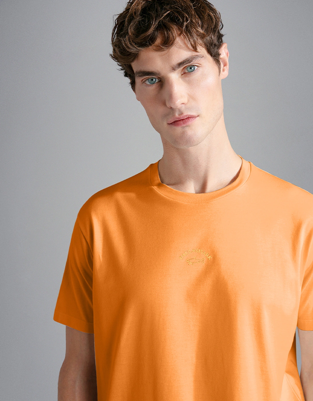 Men's Cotton Jersey T-Shirt with Gold Reflex Print