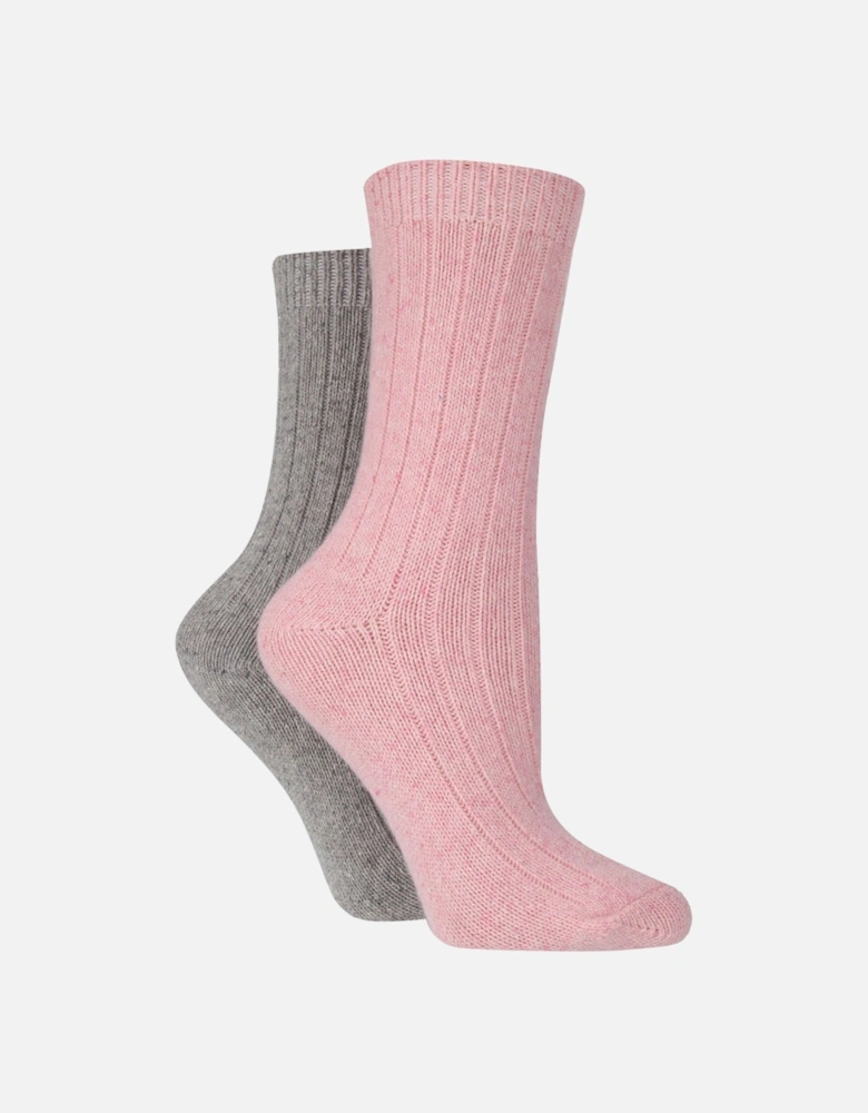 2 PAIR LADIES SILK AND MERINO WOOL BLEND SOCKS