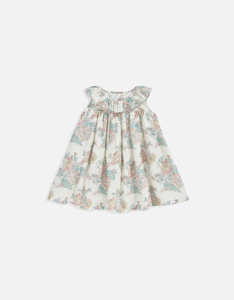 Baby Girls Rose Scallop Collar Dress - Multi