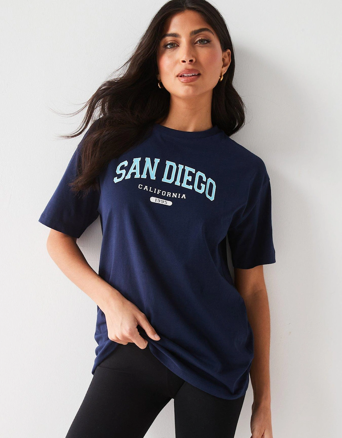 Oversized Graphic T-Shirt - Navy, 2 of 1