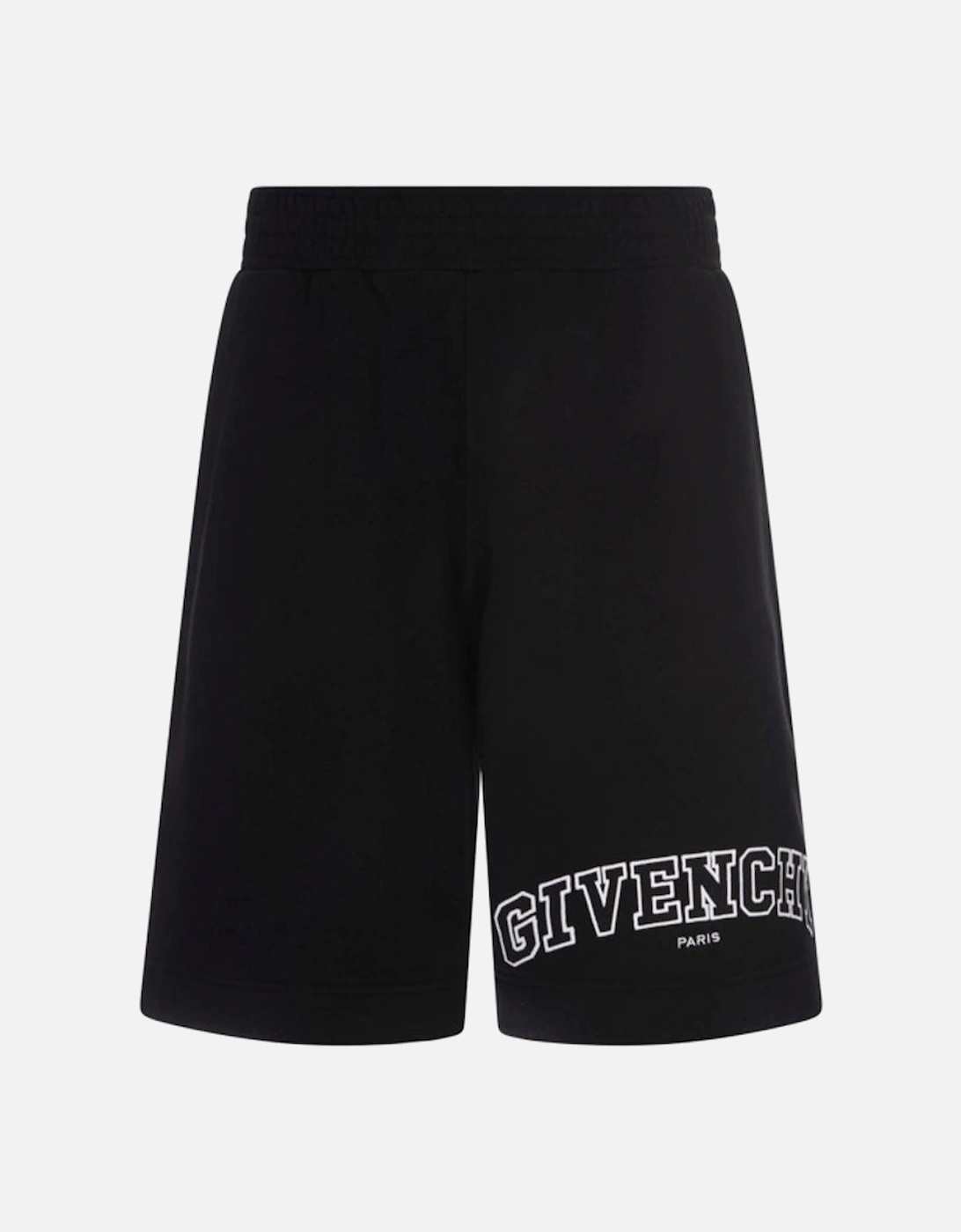 College Logo Embroidered Cotton Shorts in Black, 3 of 2
