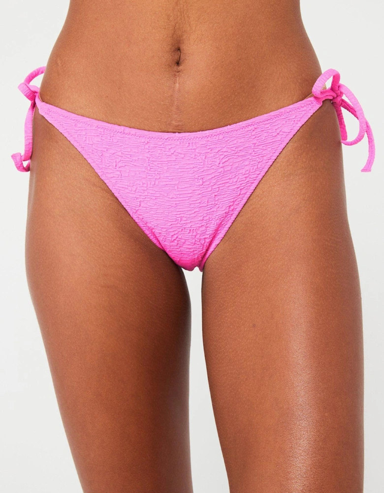 String Side Tie Bikini Brief - Pink