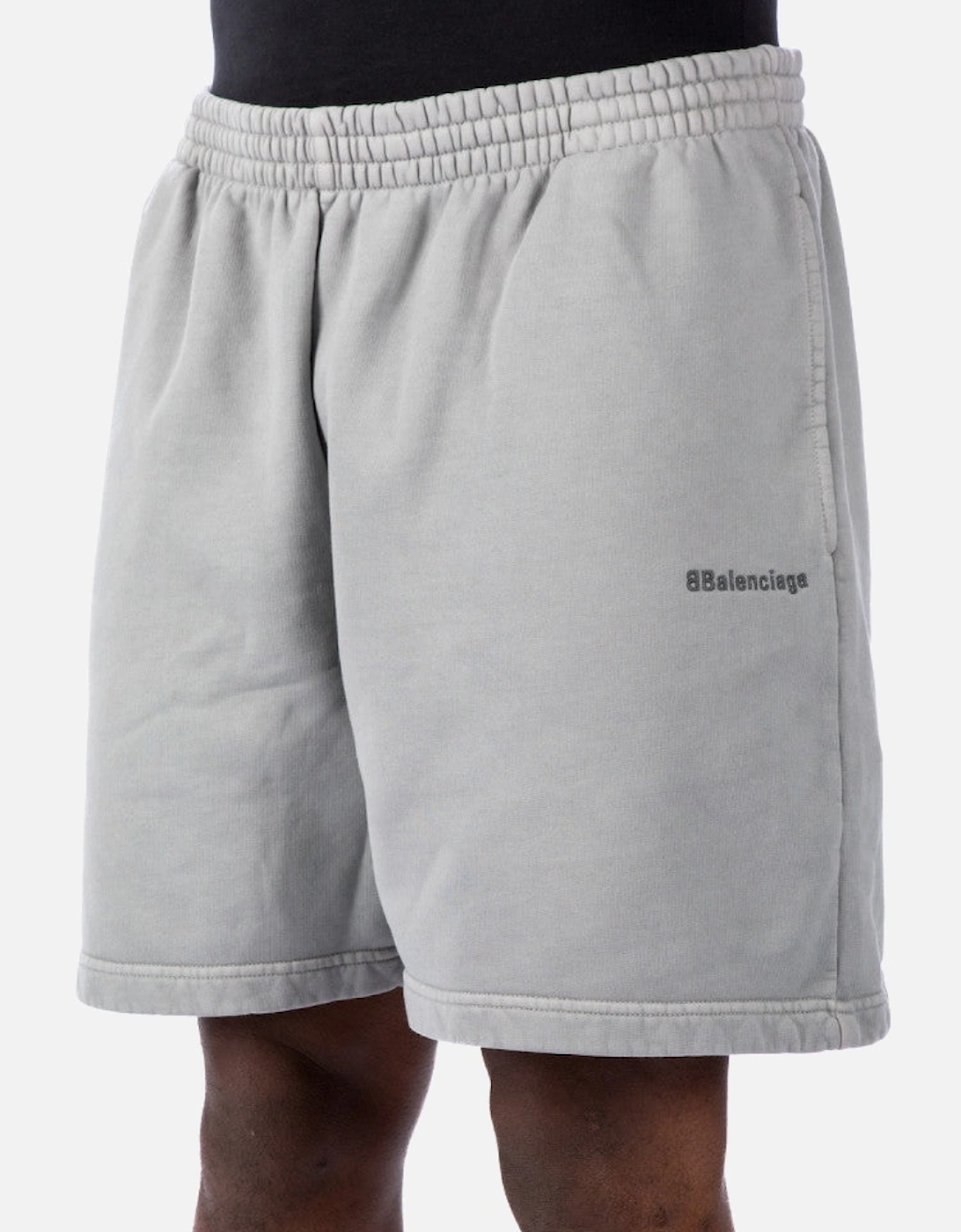BB Logo embroidered Cotton Shorts in Grey