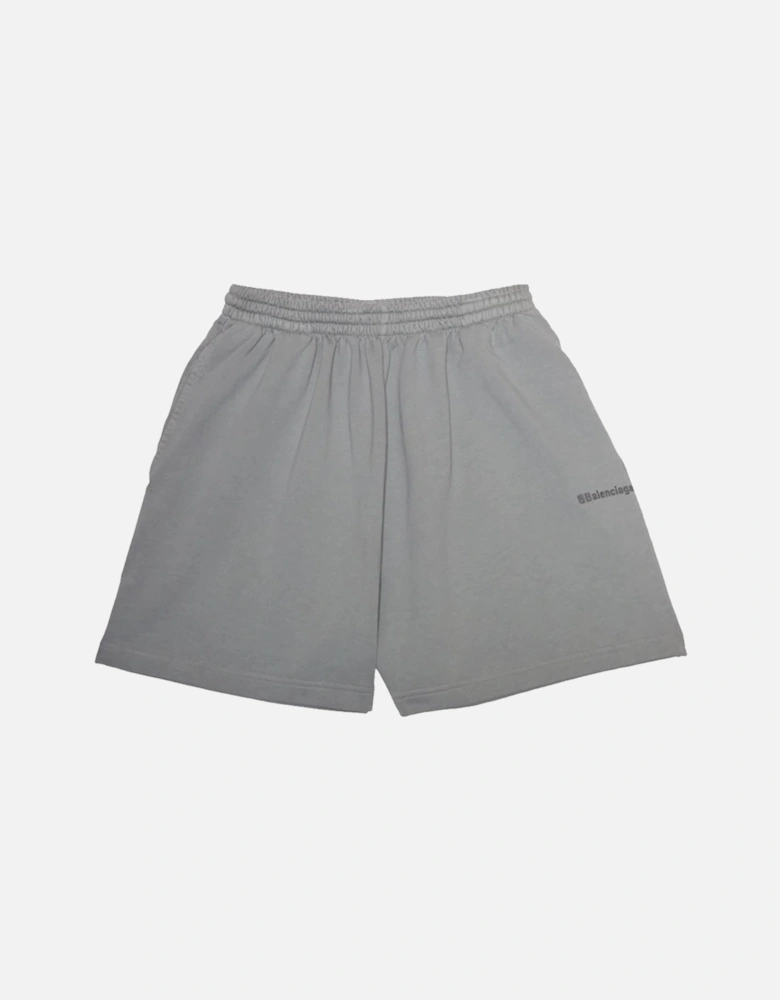 BB Logo embroidered Cotton Shorts in Grey