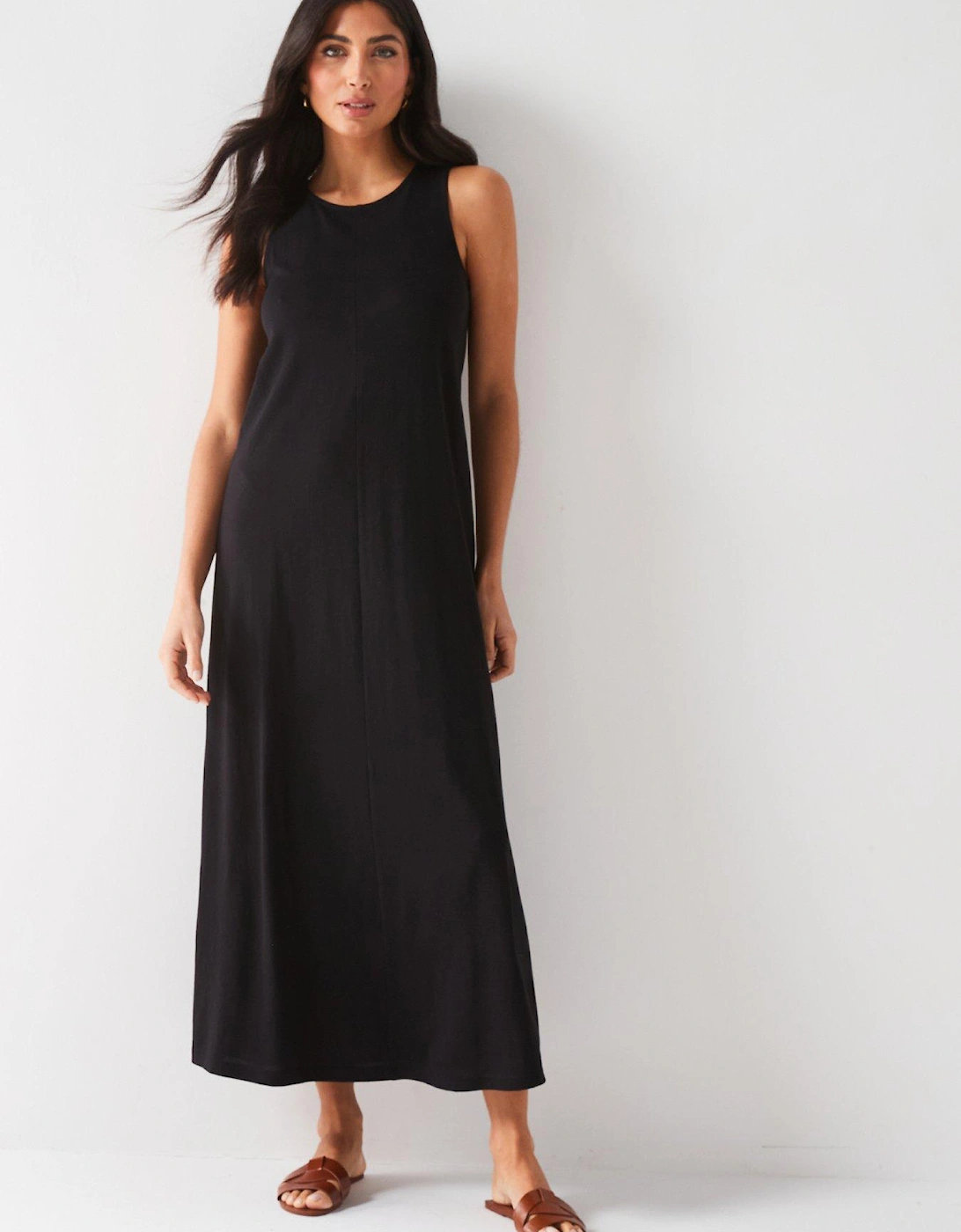 Sleeveless Column Maxi Dress - Black, 7 of 6