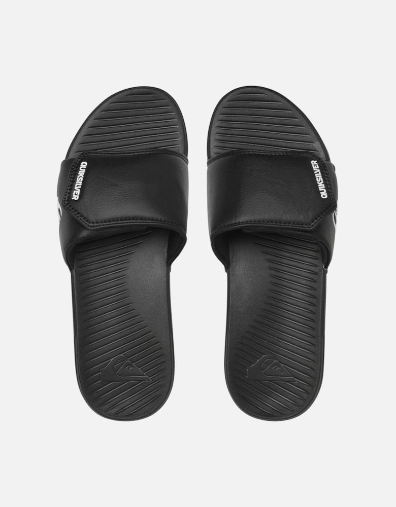 Mens Bright Coast Strap Sliders - Black