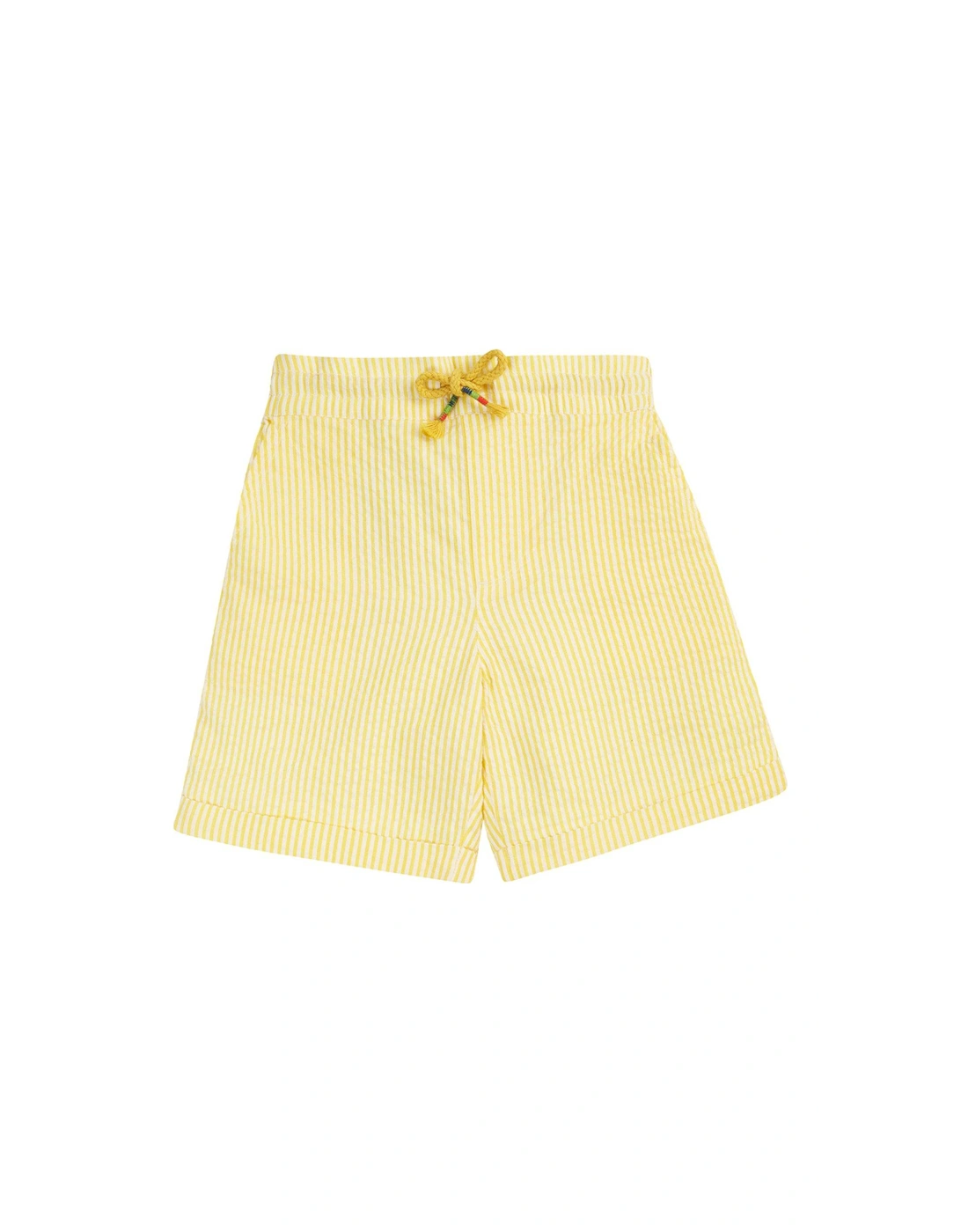 Boys Archie Seersucker Shorts - Yellow, 5 of 4