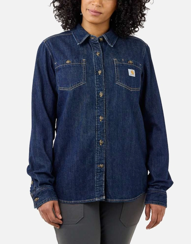 Carhartt Womens Midweight Denim Relaxed Long Sleeve Shirt