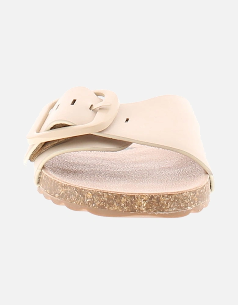 Womens Flat Sandals Mules Bloom Slip On beige UK Size