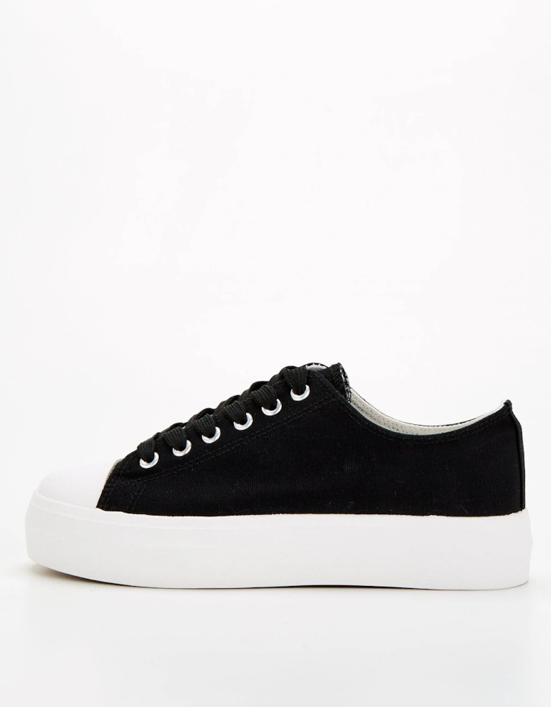 Extra Wide Fit Canvas Lace Up Trainer