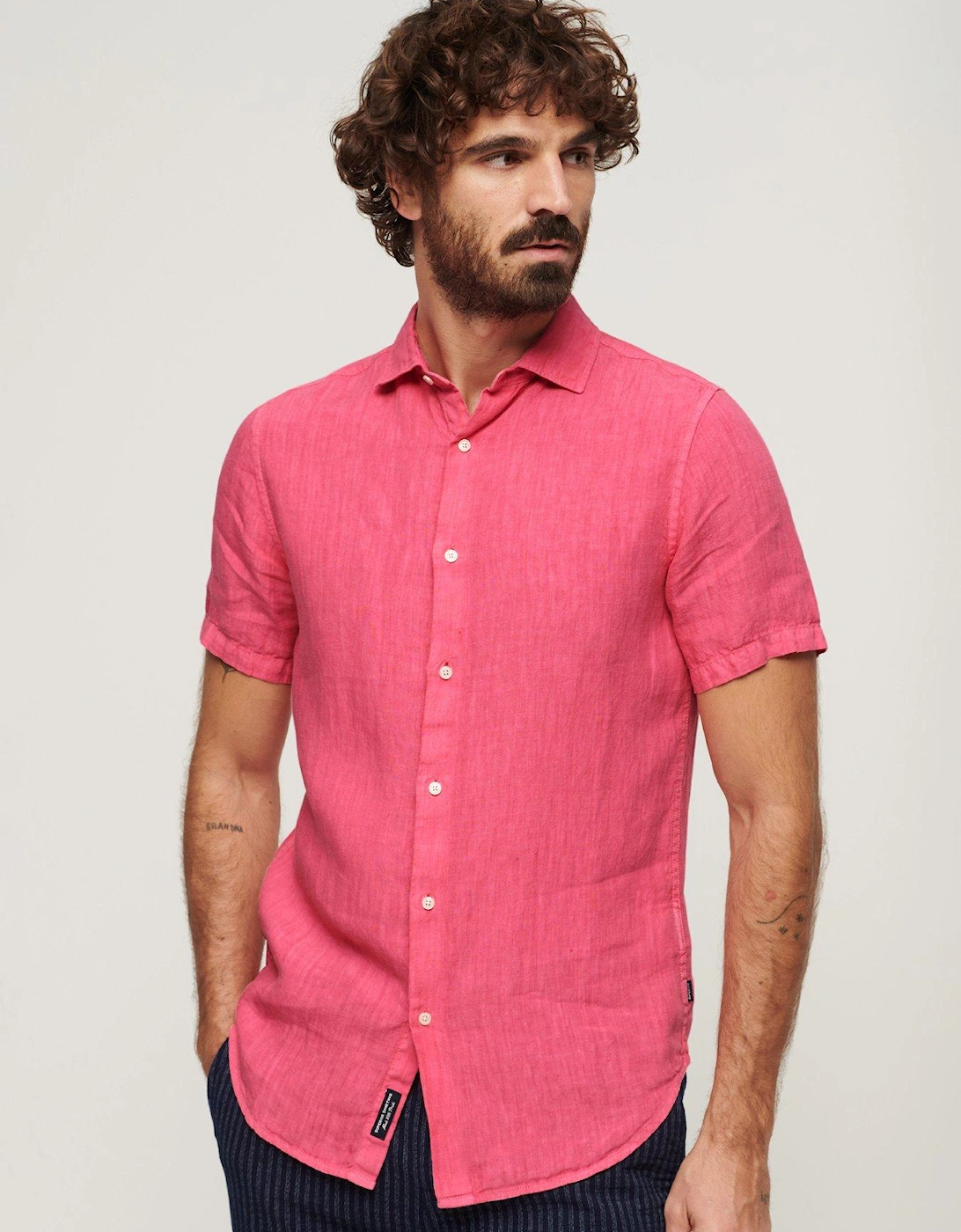 Studios Casual Linen Shirt - Pink, 7 of 6