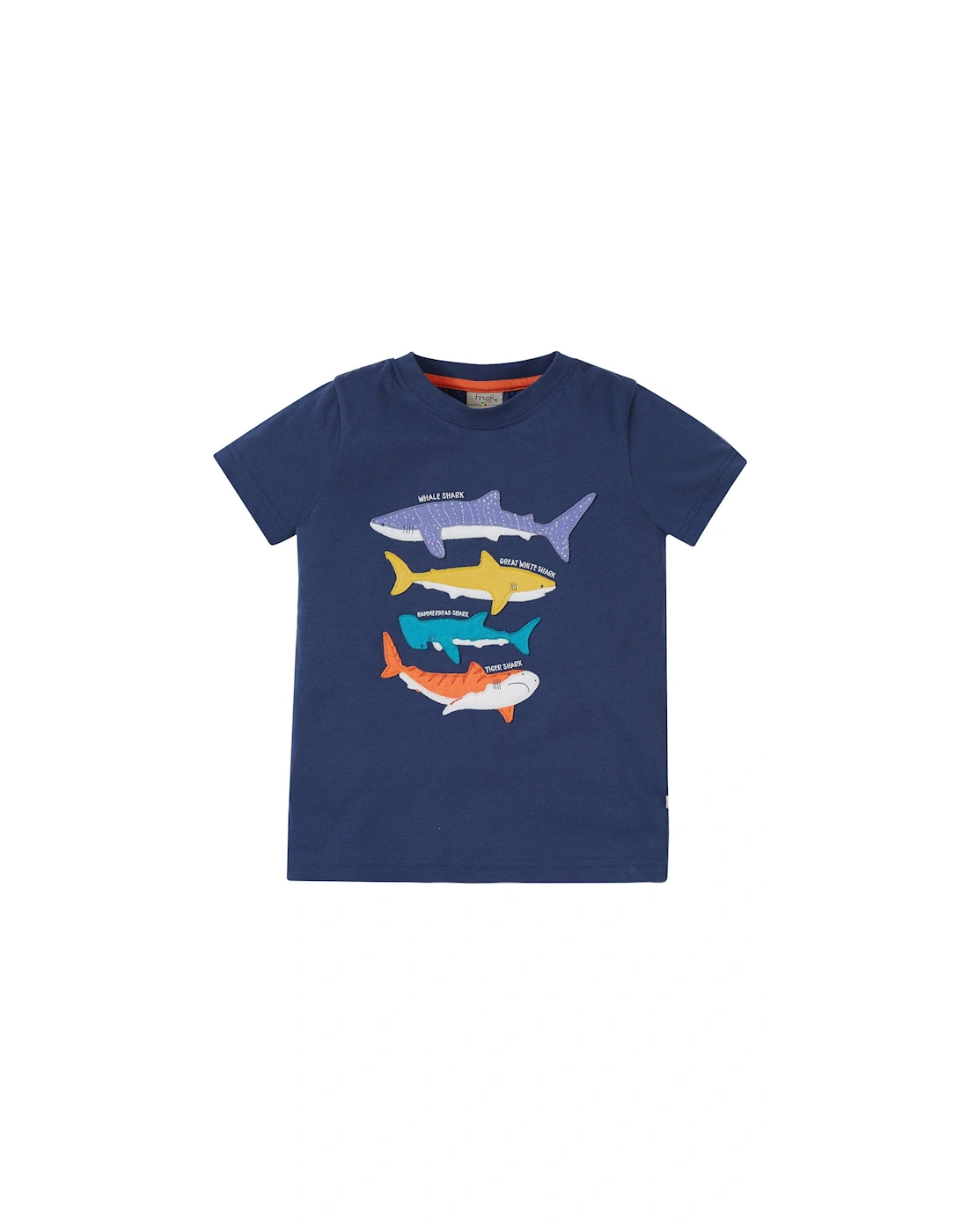 Boys Avery Shark Applique T-shirt, 3 of 2