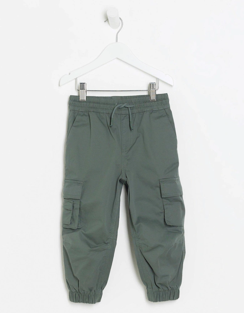 Mini Mini Boys Cargo Trousers - Green