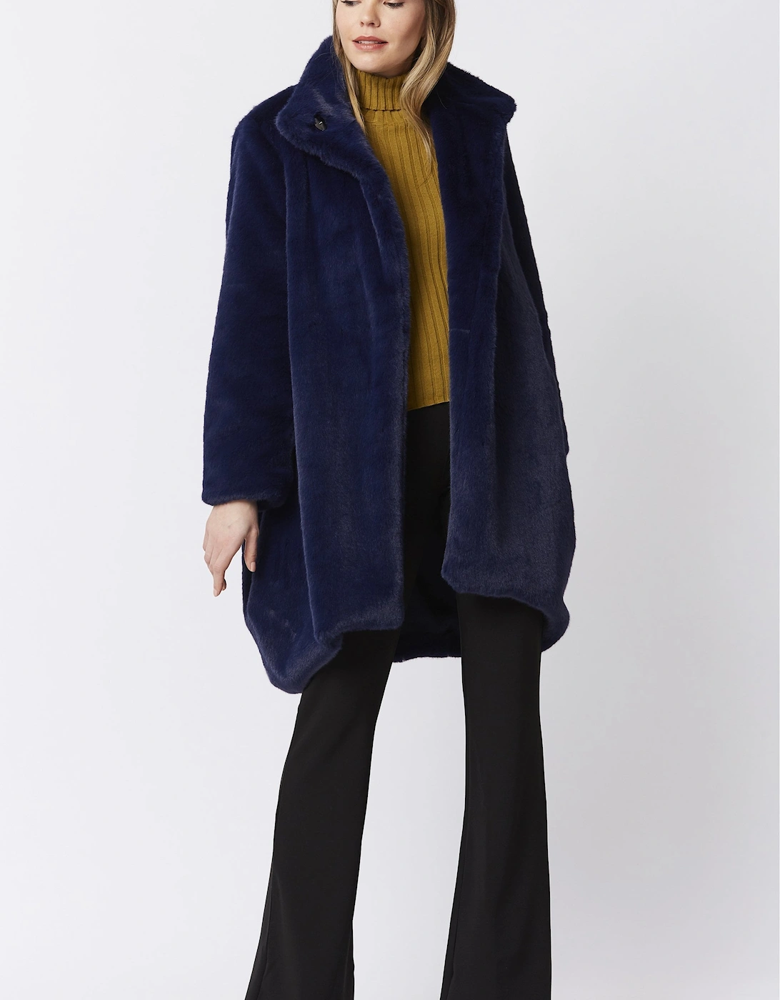 Blue Oversized Faux Fur Coat, 5 of 4