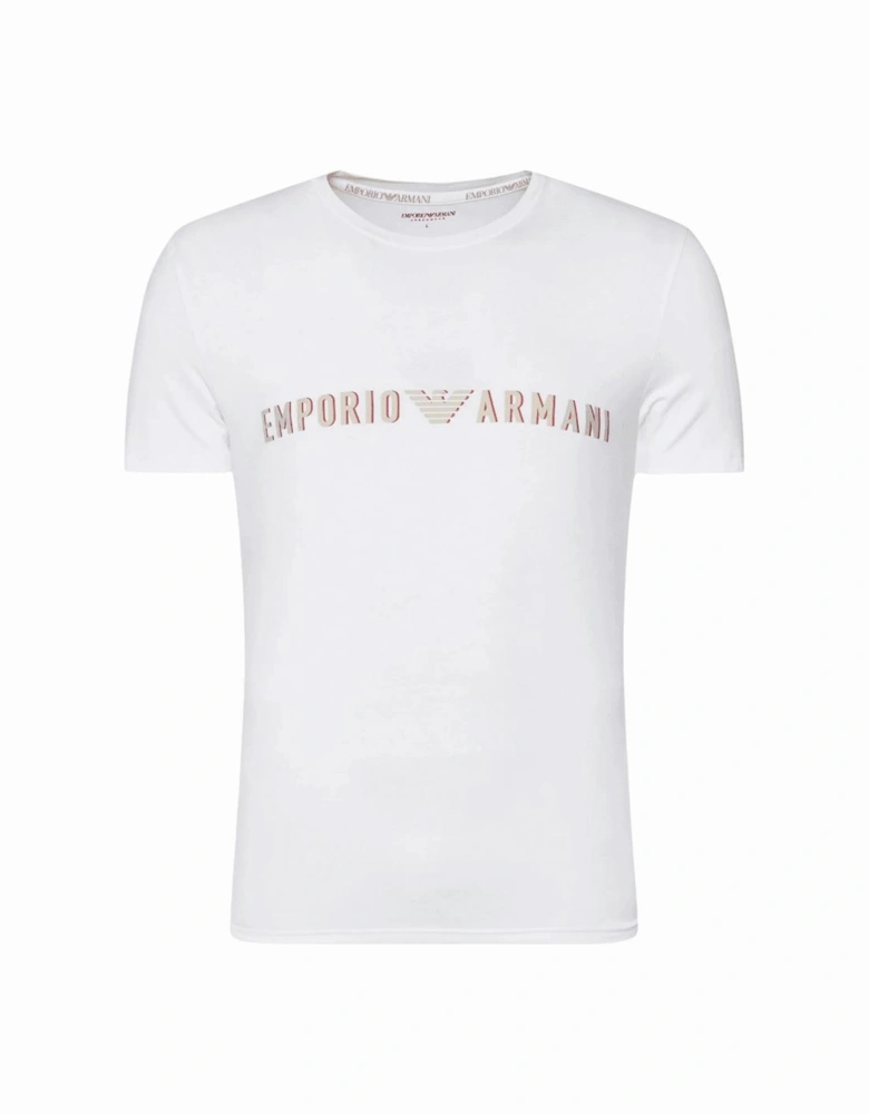 Cotton Print Logo Round Neck White T-Shirt