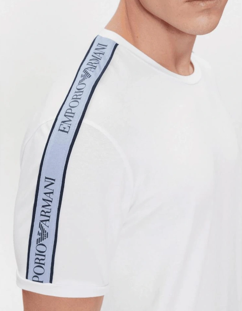 Cotton Tape Logo Round Neck White T-Shirt