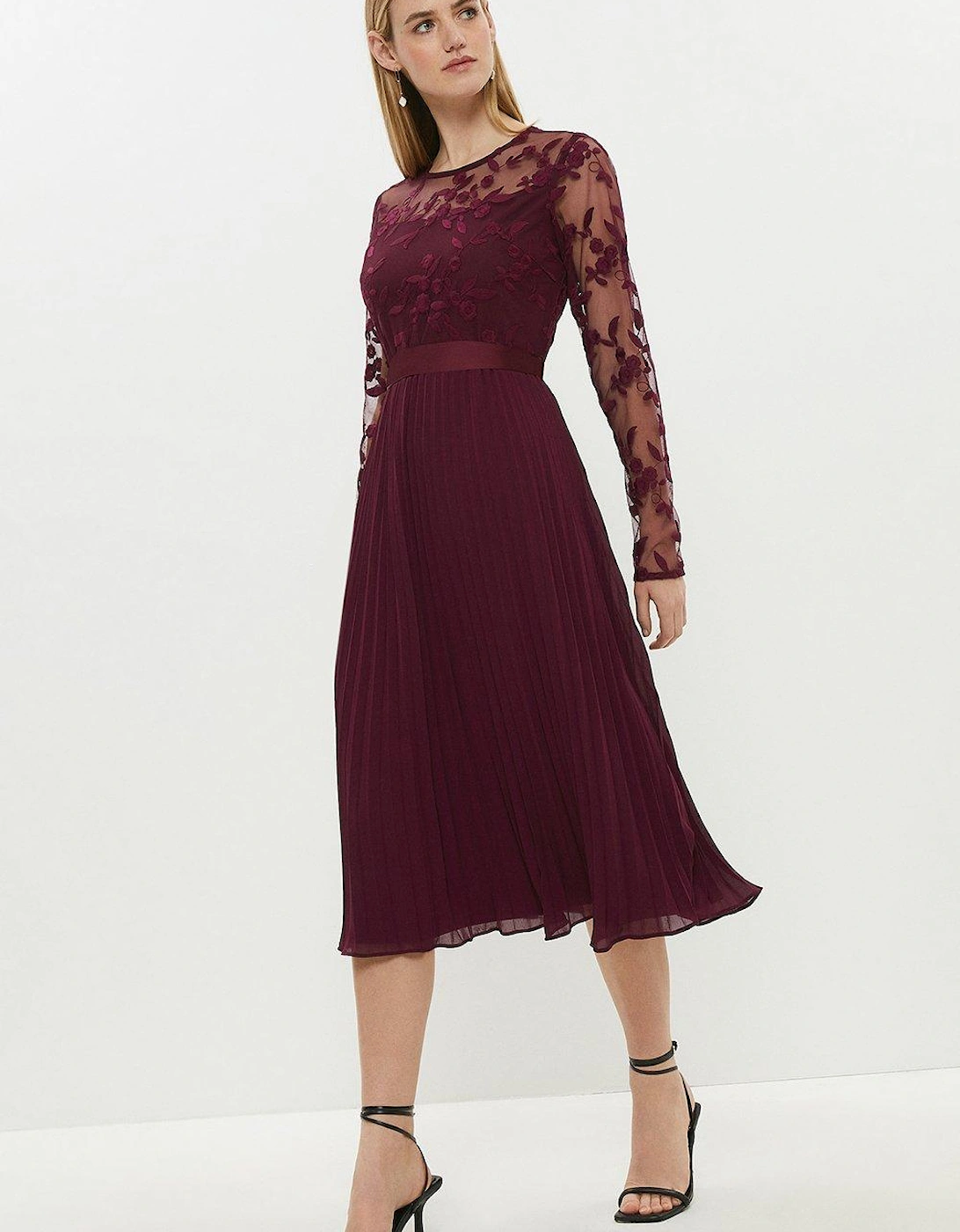 Embroidered Long Sleeve Midi Dress, 5 of 4