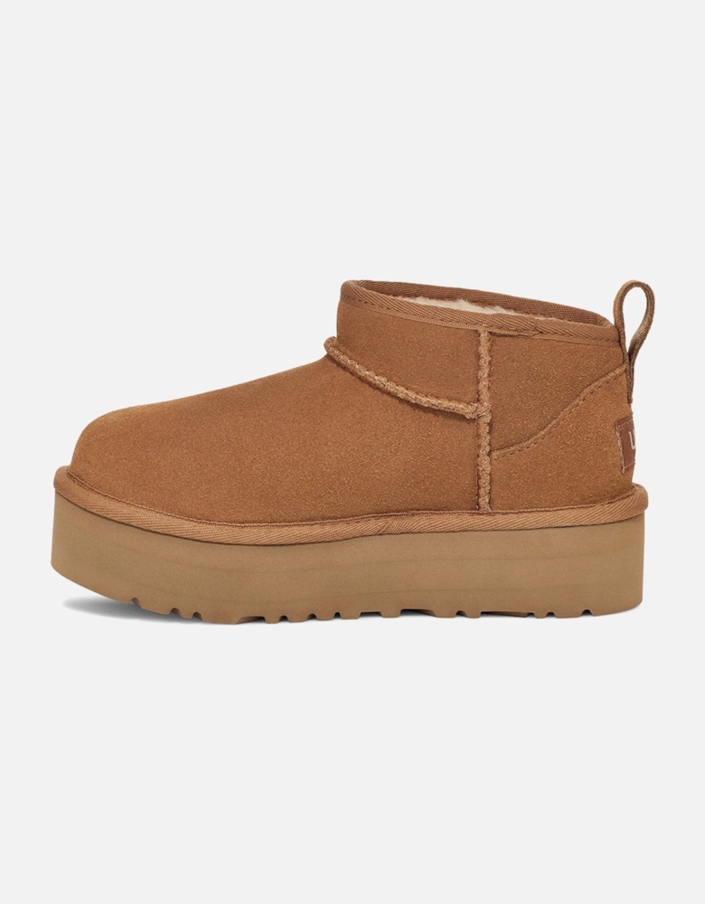 Youths Ultra Mini Platform Boots (Chestnut)