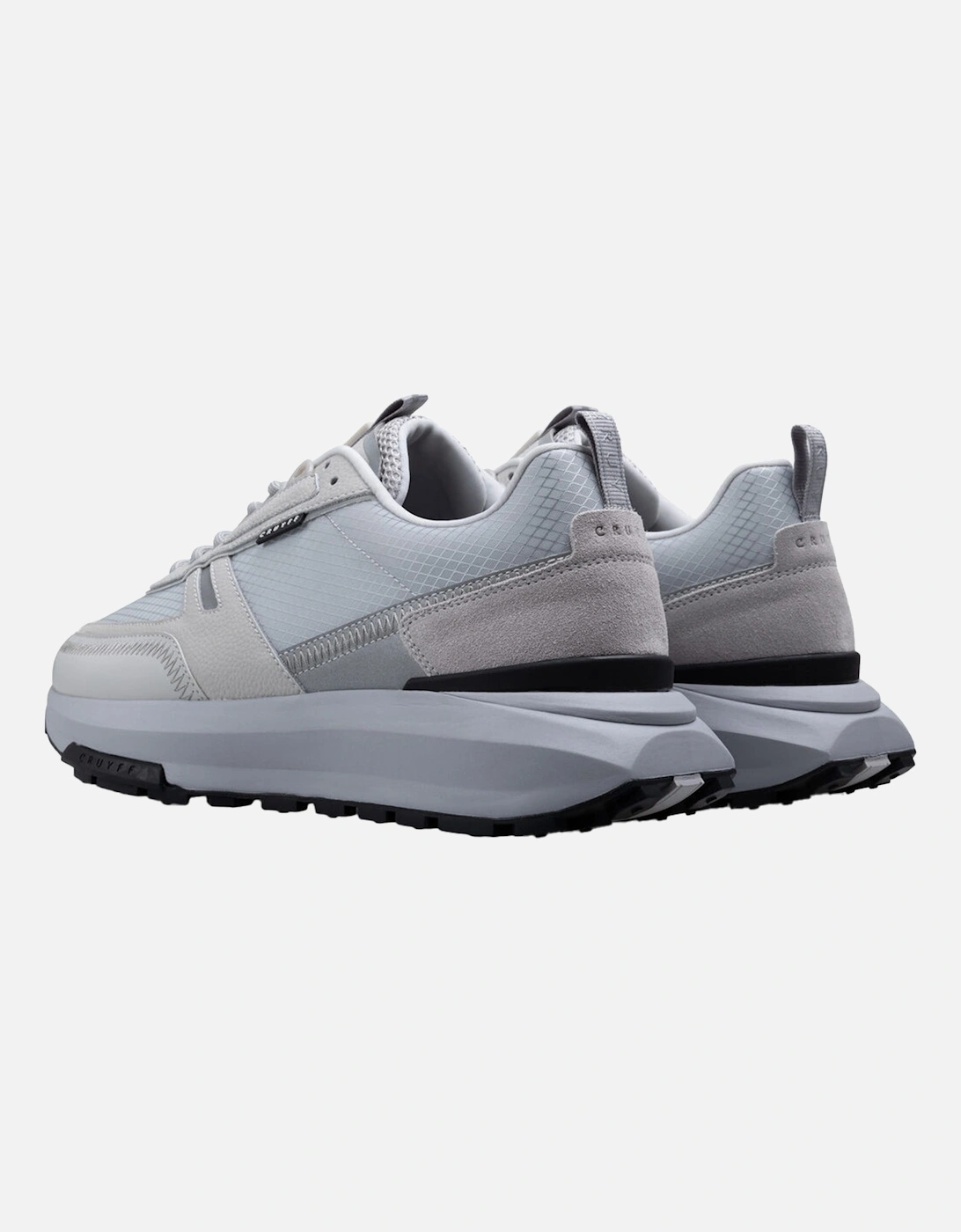 Mens Ambruzzia Reflect Leather Trainers (Grey)