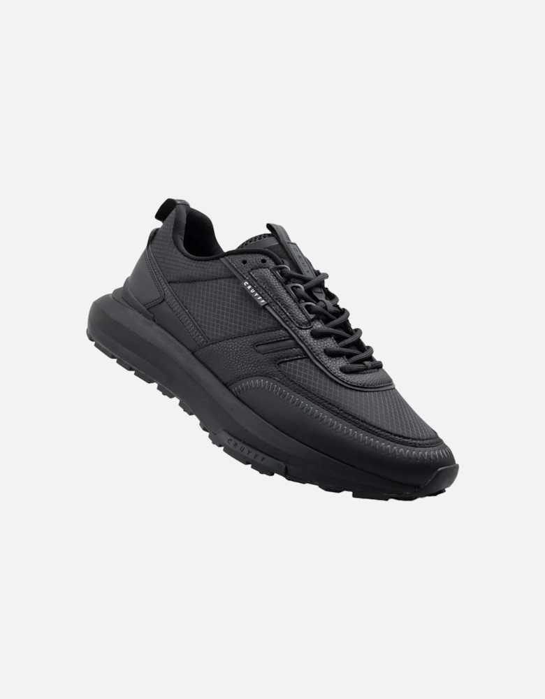 Mens Ambruzzia Reflect Leather Trainers (Black)