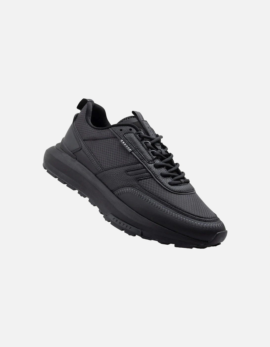 Mens Ambruzzia Reflect Leather Trainers (Black)