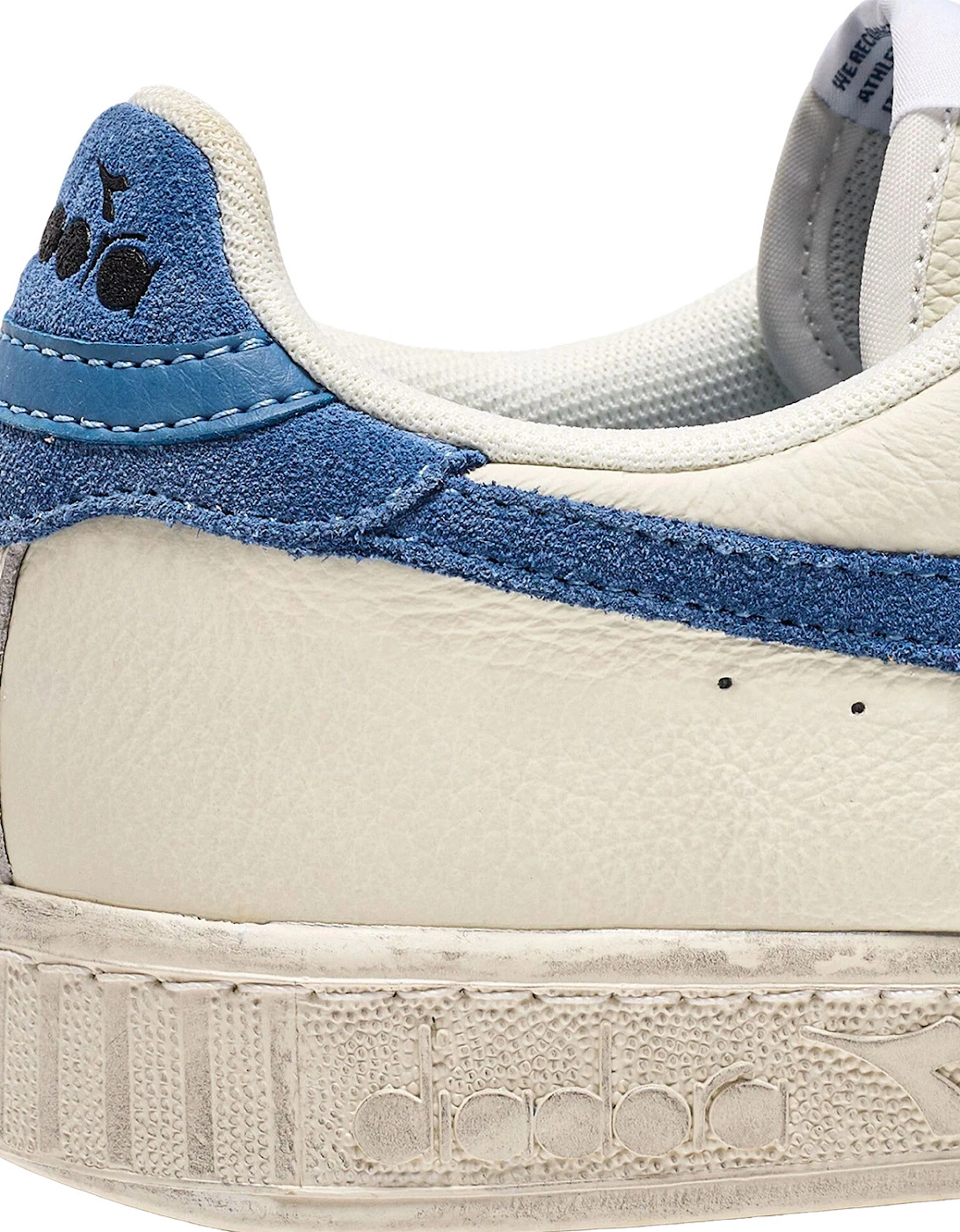 Mens Game Low Waxed Suede Pop Trainers (White/Blue)