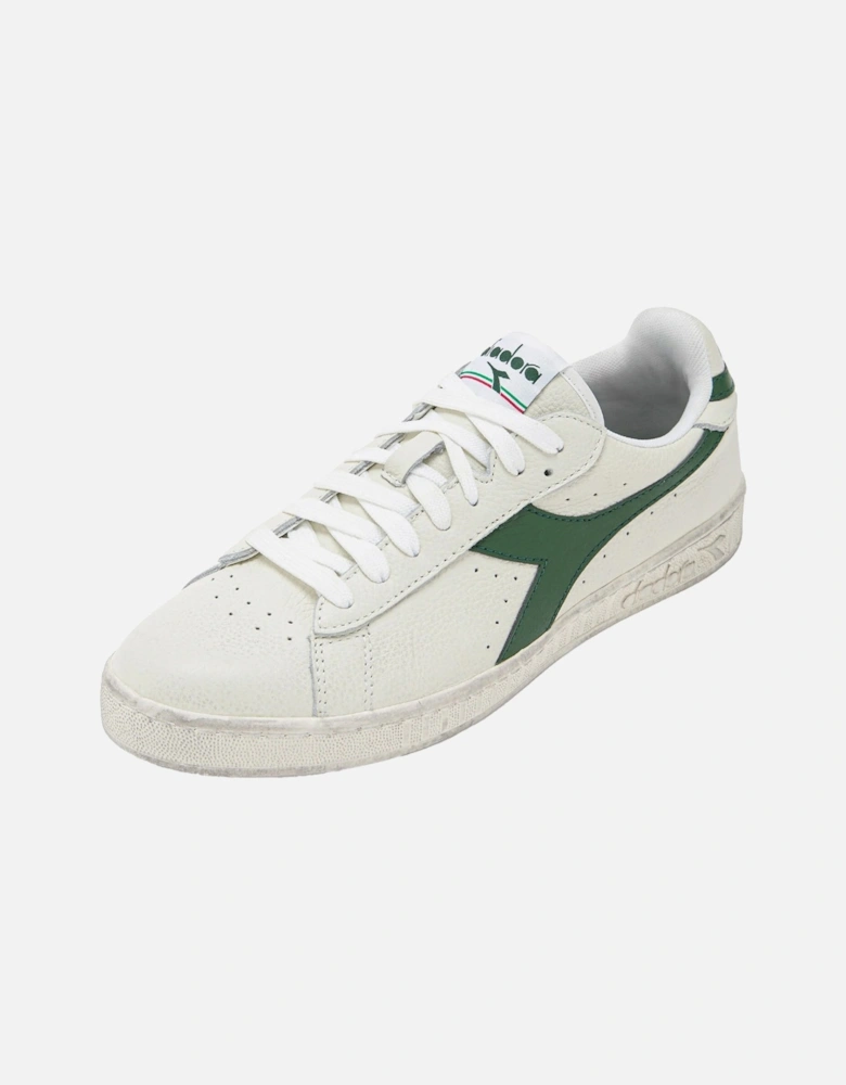 Mens Game Low Waxed Trainers (White/Green)