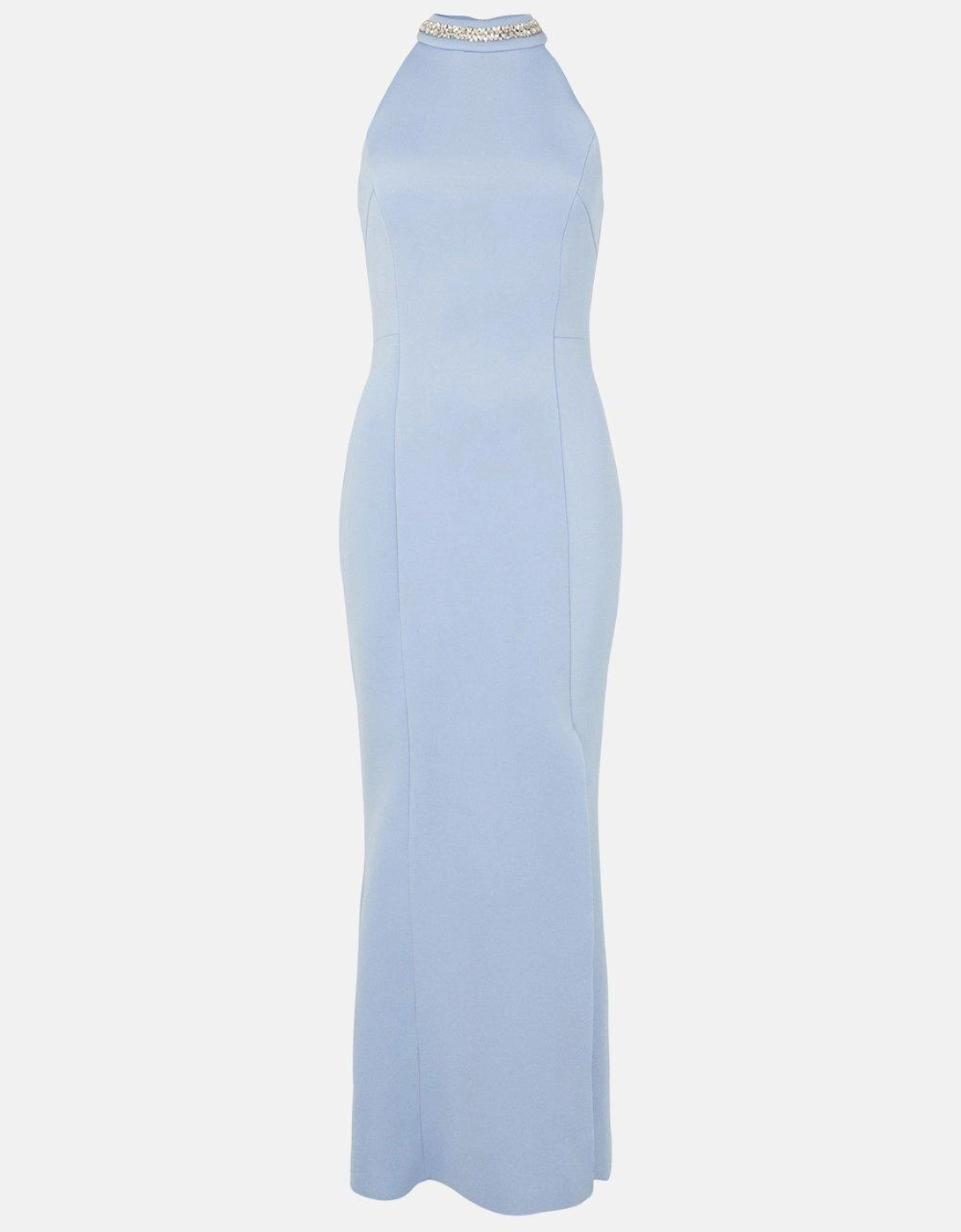 Gem Halter Neck Scuba Maxi Dress