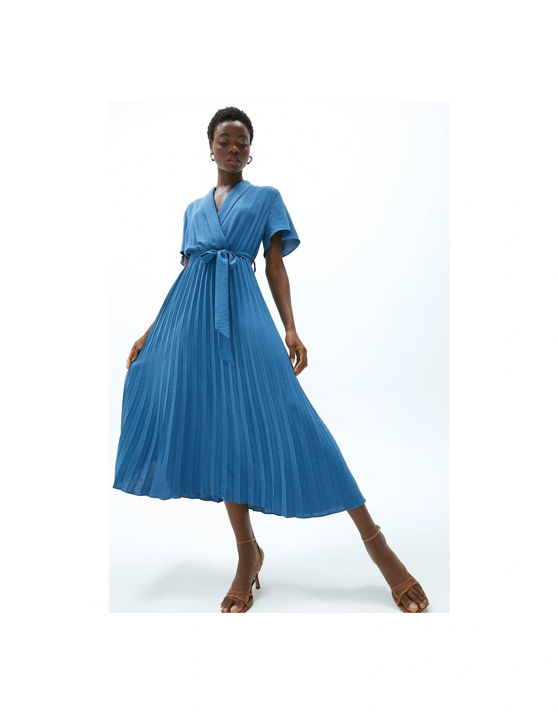 Wrap Front Pleated Skirt Dress, 5 of 4